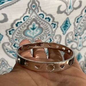 Marc by‎ Marc jacobs bangle silver toned bracelet heart laser cut out